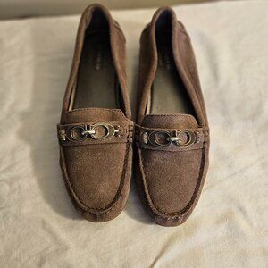 Coach Fortunata Suede Slip On Driving Loafer Size 7.5